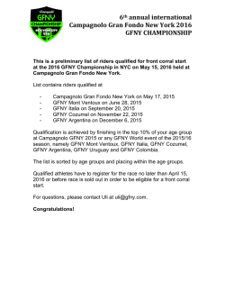 Qualifiers - Campagnolo Gran Fondo New York