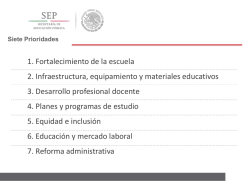 Siete puntos prioritarios de pol&iacute;tica educativa