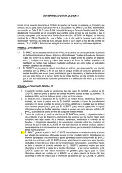 CONTRATO DE APERTURA DE CUENTA Conste