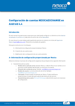 Configuraci&oacute;n de cuentas NEXICAEXCHANGE en Android 4.4