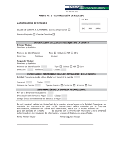 ANEXO No. 2 - AUTORIZACI&Oacute;N DE RECAUDO