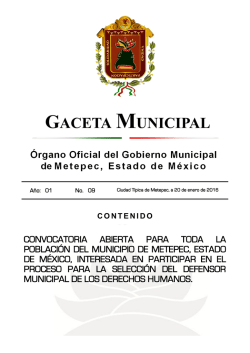 convocatoria abierta para toda la poblaci&oacute;n del municipio