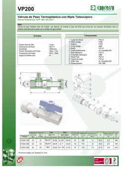 V&aacute;lvula de Paso Termopl&aacute;stica con Niple