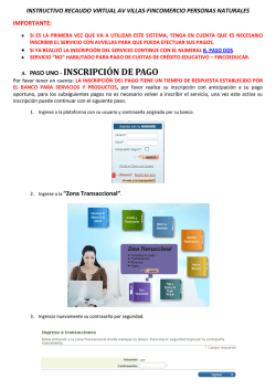 A. PASO UNO - INSCRIPCI&Oacute;N DE PAGO