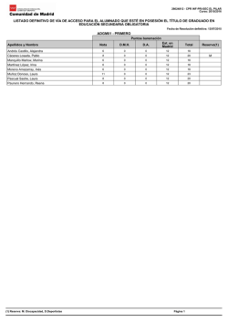 listado definitivo de v&iacute;a de acceso para el alumnado que est&eacute; en