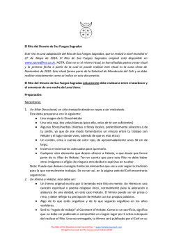 El Rito del Devoto de Sus Fuegos Sagrados Este rito es una