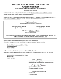 notice e of dea p adline place on to file n the b applica allot ations for