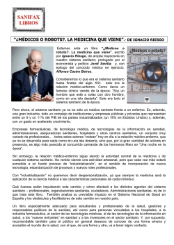 &ldquo;&iquest;M&Eacute;DICOS O ROBOTS?. LA MEDICINA QUE VIENE&rdquo;.