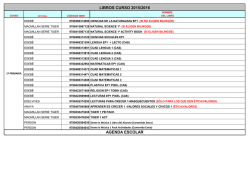 LIBROS CURSO 2015/2016 AGENDA ESCOLAR