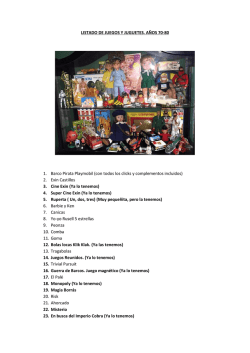 LISTADO DE JUEGOS Y JUGUETES. A&Ntilde;OS 70