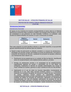SECTOR SALUD &ndash; ATENCI&Oacute;N PRIMARIA DE SALUD