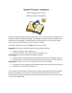Spanish II Summer Assignment
