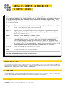 CURSO DE COMMUNITY MANAGEMENT Y SOCIAL MEDIA