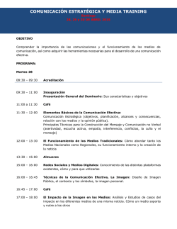 COMUNICACI&Oacute;N ESTRAT&Eacute;GICA Y MEDIA TRAINING