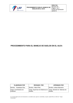 procedimiento de identificaci&oacute;n, manejo y almacenamiento de