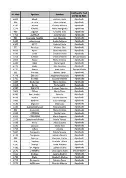 N&ordm; Matr Apellido Nombre 4681 Abadi Andrea Linda Aprobado 354