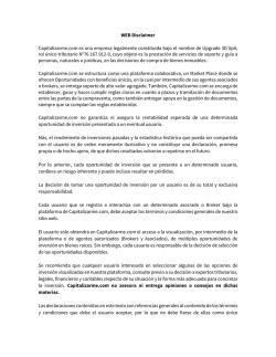 WEB Disclaimer Capitalizarme.com es una empresa legalmente