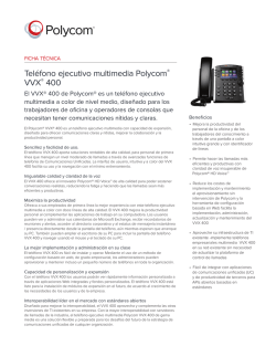 Tel&eacute;fono ejecutivo multimedia Polycom&reg; VVX 400