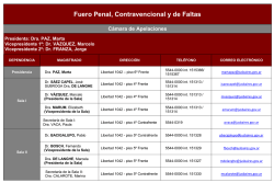 Nomina Fuero Penal, Contravencional y de Faltas
