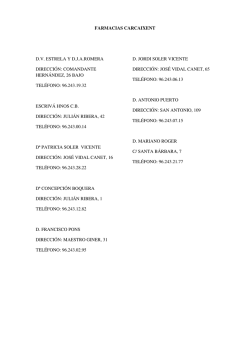 Farmacias Carcaixent, direcciones y tel&eacute;fono
