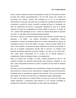 Freddy Galindo Soy un corredor masculino novato