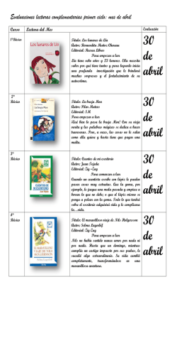 Evaluaciones lecturas complementarias abril