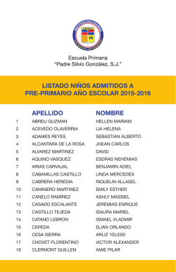 Aviso Admisiones Pre