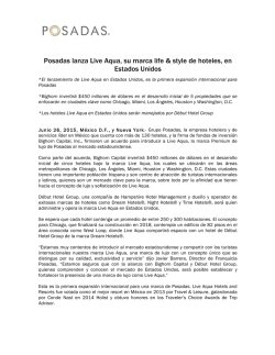 Posadas lanza Live Aqua, su marca life & style de hoteles, en