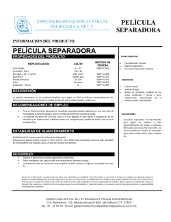 pel&iacute;cula separadora - Resinas Poli&eacute;ster Fibra de Vidrio