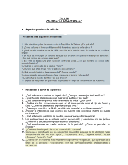 TALLER PEL&Iacute;CULA &ldquo;LA VIDA ES BELLA&rdquo; &bull; Aspectos previos a la