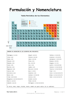 Formulaci&oacute;n y Nomenclatura