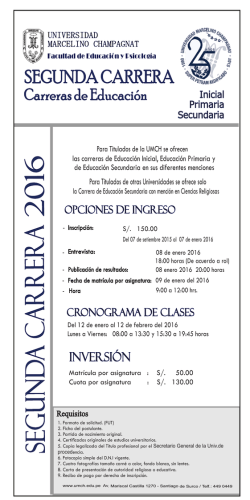 Segunda carrera - A 2016.cdr - Universidad Marcelino Champagnat