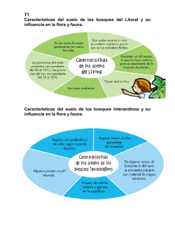 T1 Caracter&iacute;sticas del suelo de los bosques del Litoral y su