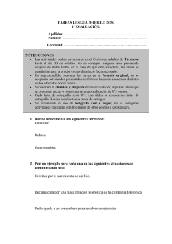 TAREAS LENGUA II, 1&ordf; Ev