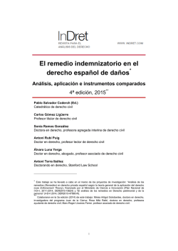 El remedio indemnizatorio en el derecho espa&ntilde;ol de da&ntilde;os
