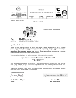 circular celebraci&oacute;n d&iacute;a de la familia