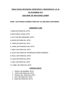 RESULTADOS LBZ,KORUNG, RESISTENCIA Y MONOGRAFICA 28