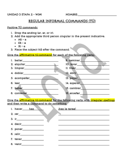 REGULAR INFORMAL COMMANDS (T&Uacute;)