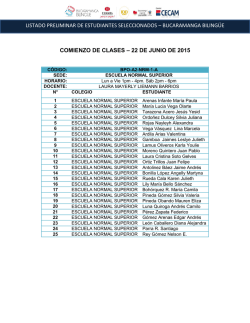 comienzo de clases &ndash; 22 de junio de 2015 listado