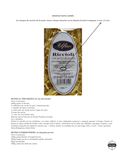 RECETAS PASTA ALFIERI Los tiempos de cocci&oacute;n de la pasta