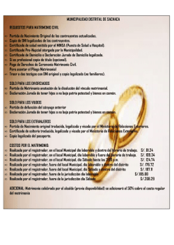 MUNICIPALIDAD DISTRITAL DE SACHACA REQUISITOS PARA