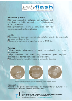 Funci&oacute;n Es un agente disgregante empleado en la