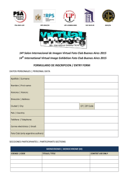 14 Salon Int de Imagen Virtual &ndash; ENTRY FORM