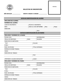 SOLICITUD DE INSCRIPCI&Oacute;N FOTO