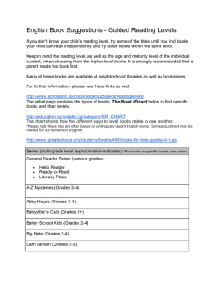 Book List - Forest Hill Elementary School