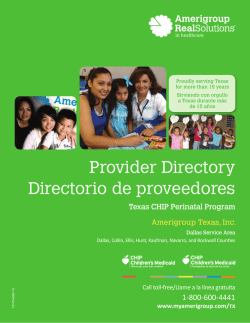 Provider Directory Directorio de proveedores Texas CHIP Perinatal