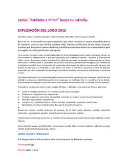 "Atr&eacute;vete a mirar" busca tu estrella. EXPLICACI&Oacute;N DEL LOGO 2015