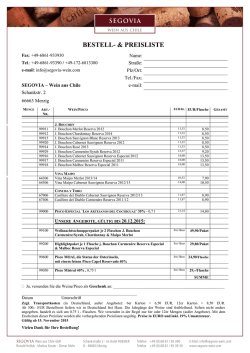 BESTELL- & PREISLISTE - Segovia-Wein