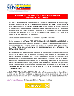 sistema de liquidaci&oacute;n y autoliquidaci&oacute;n de tasas aduaneras