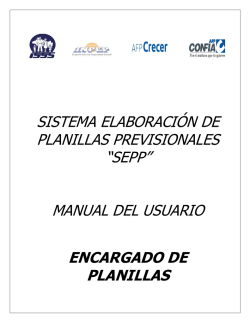 sistema elaboraci&oacute;n de planillas previsionales, &ldquo;sepp&rdquo;